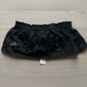 Tanya Taylor Black Sequin Embellished Crop Top